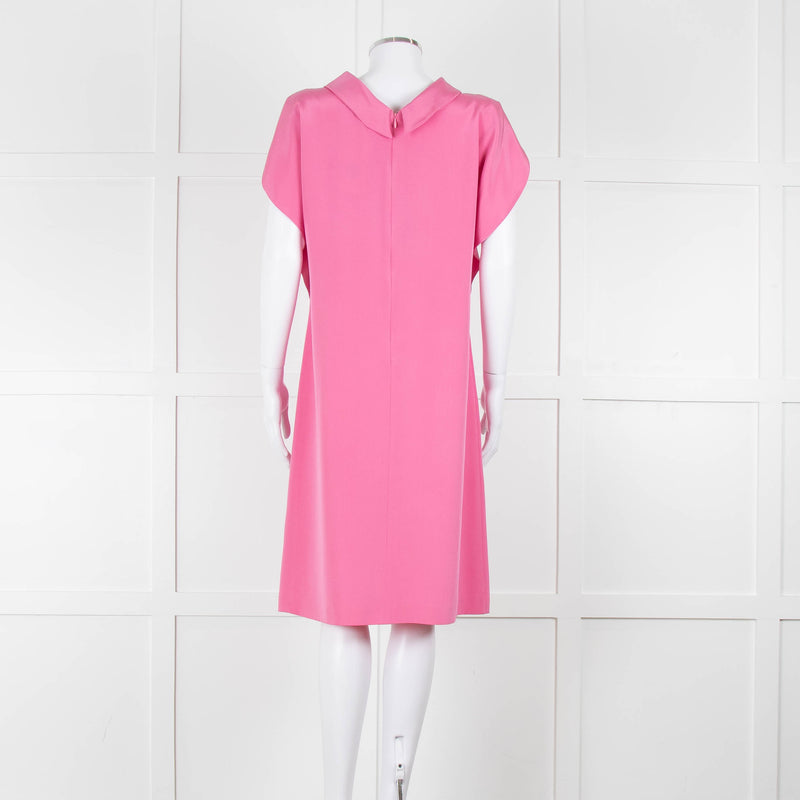 Etro Bubblegum Pink Draped Sleeve Shift Dress