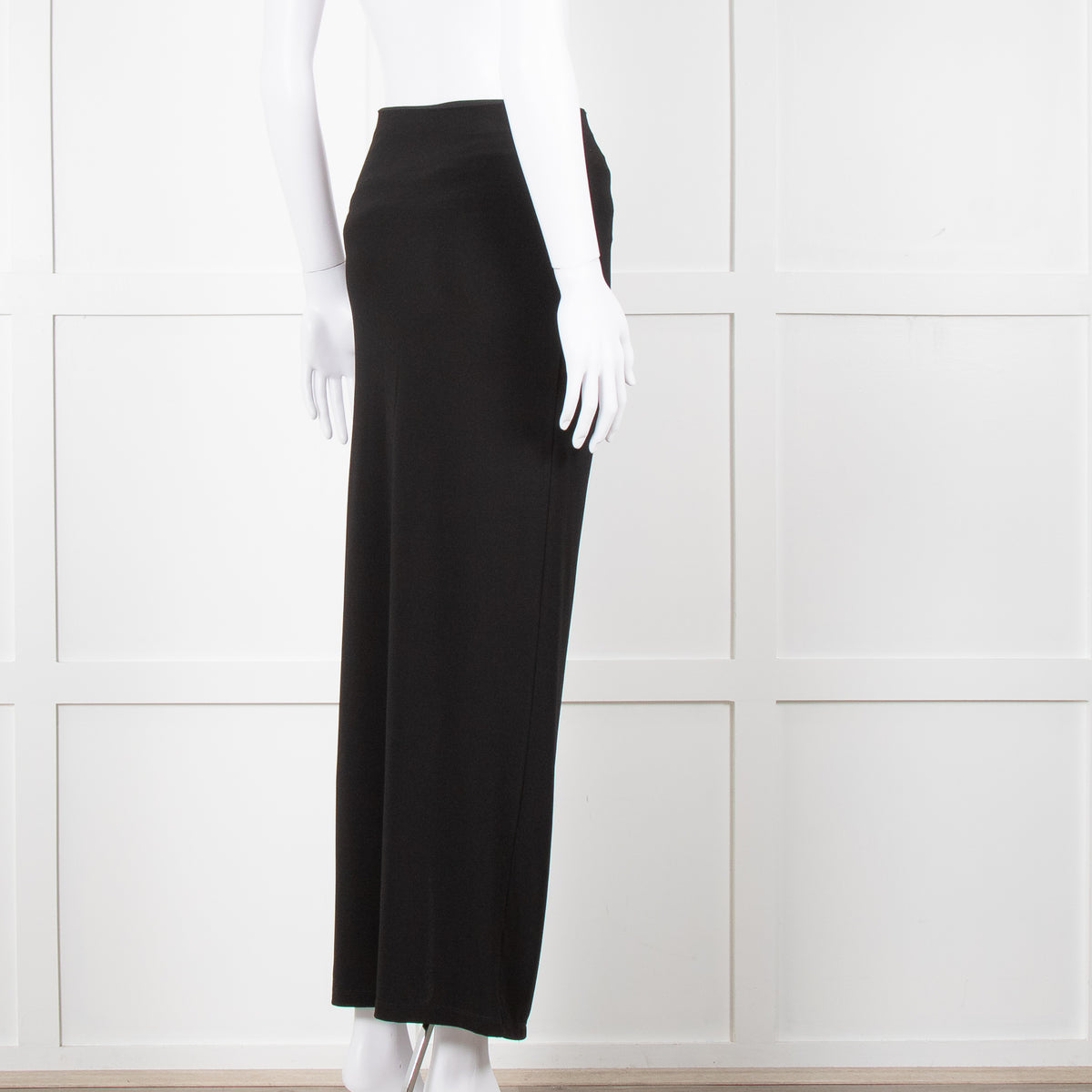 Alice + Olivia Black Maxi Skirt With Side Ruche &  Split