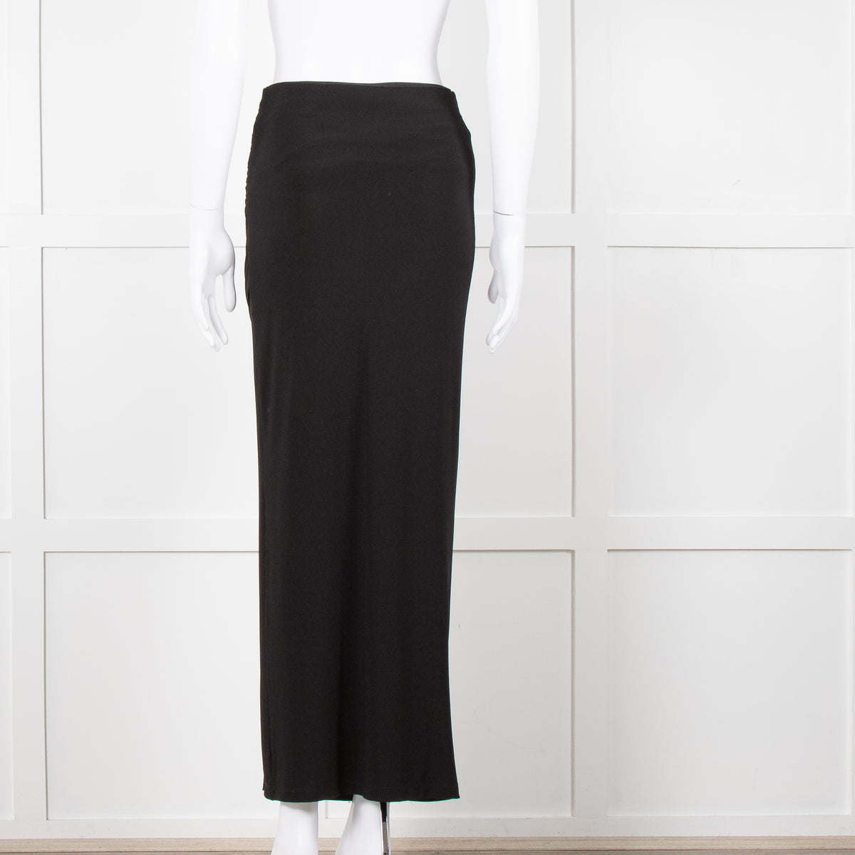 Alice + Olivia Black Maxi Skirt With Side Ruche &  Split
