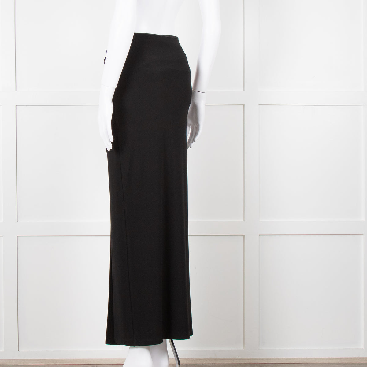 Alice + Olivia Black Maxi Skirt With Side Ruche &  Split