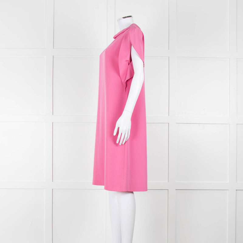 Etro Bubblegum Pink Draped Sleeve Shift Dress