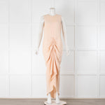 Joseph Peach Sleeveless Ruched Front Asymmetric Dress