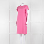 Etro Bubblegum Pink Draped Sleeve Shift Dress