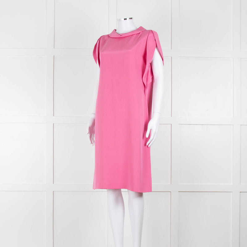 Etro Bubblegum Pink Draped Sleeve Shift Dress