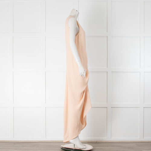 Joseph Peach Sleeveless Ruched Front Asymmetric Dress