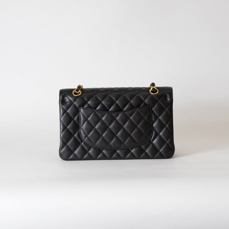 Chanel Black Caviar Medium Double Flap Bag with Gold Hardware