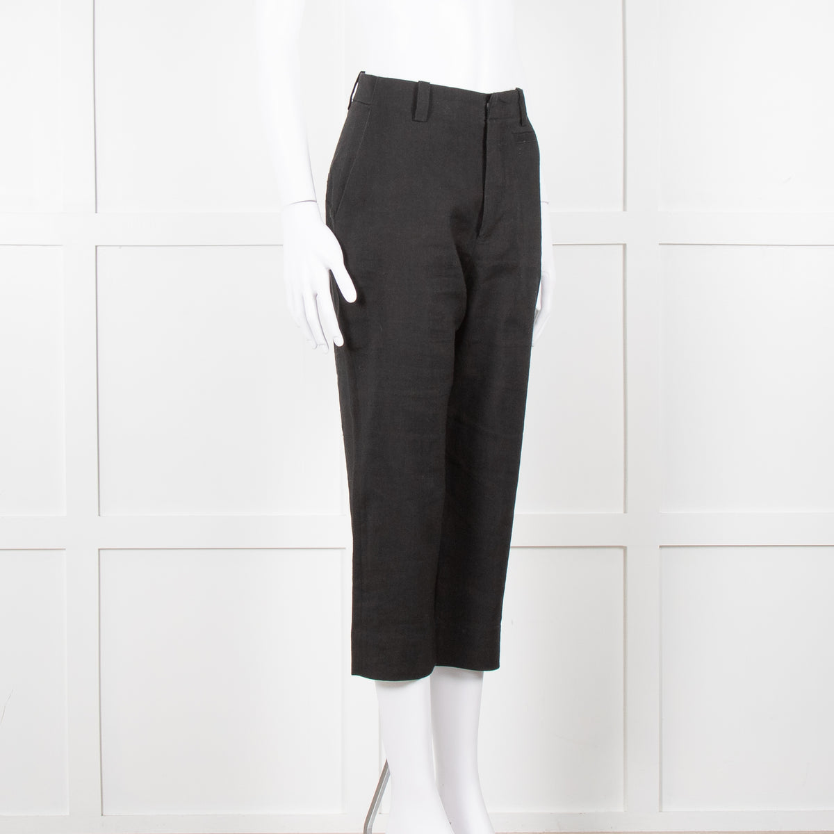 Jacquemus Black Linen High Waist Trousers
