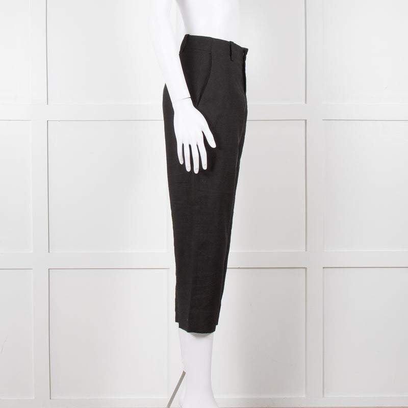 Jacquemus Black Linen High Waist Trousers