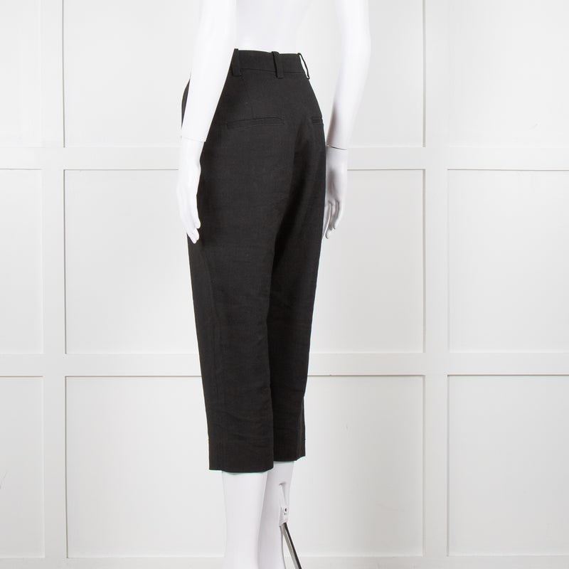 Jacquemus Black Linen High Waist Trousers