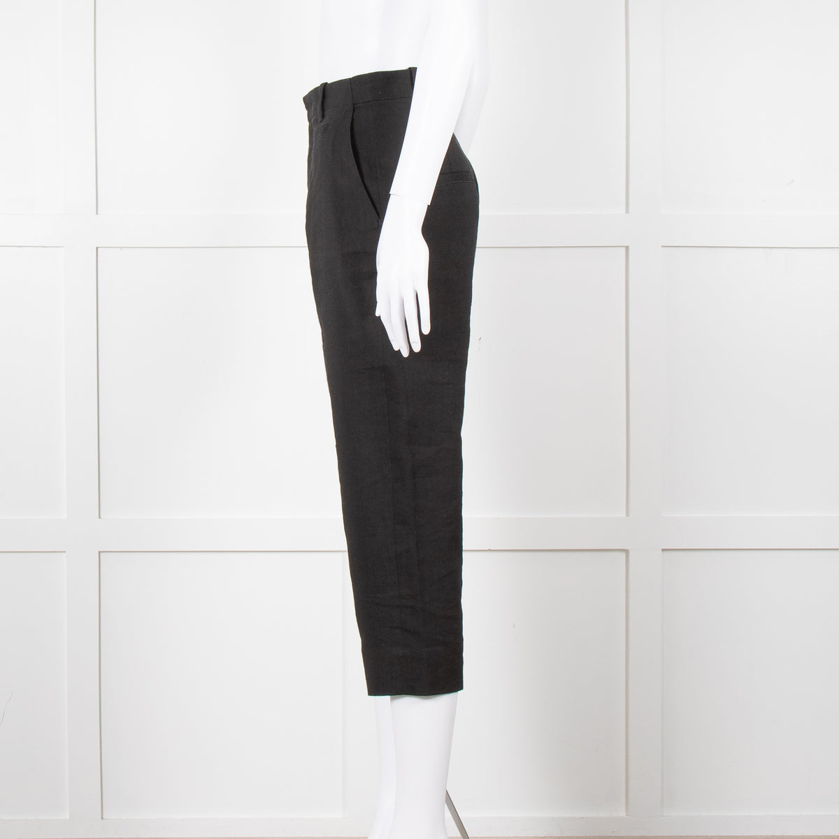 Jacquemus Black Linen High Waist Trousers