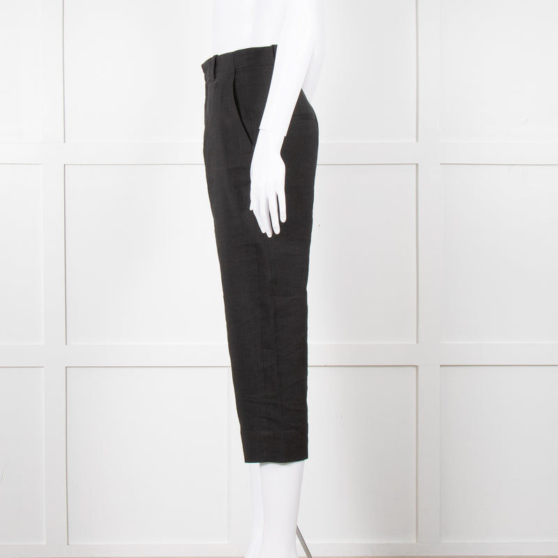 Jacquemus Black Linen High Waist Trousers