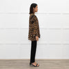 Miss June Black Brown Animal Print Long Sleeve Top
