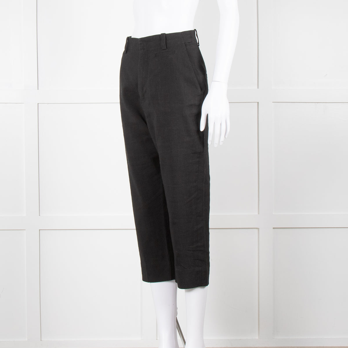 Jacquemus Black Linen High Waist Trousers