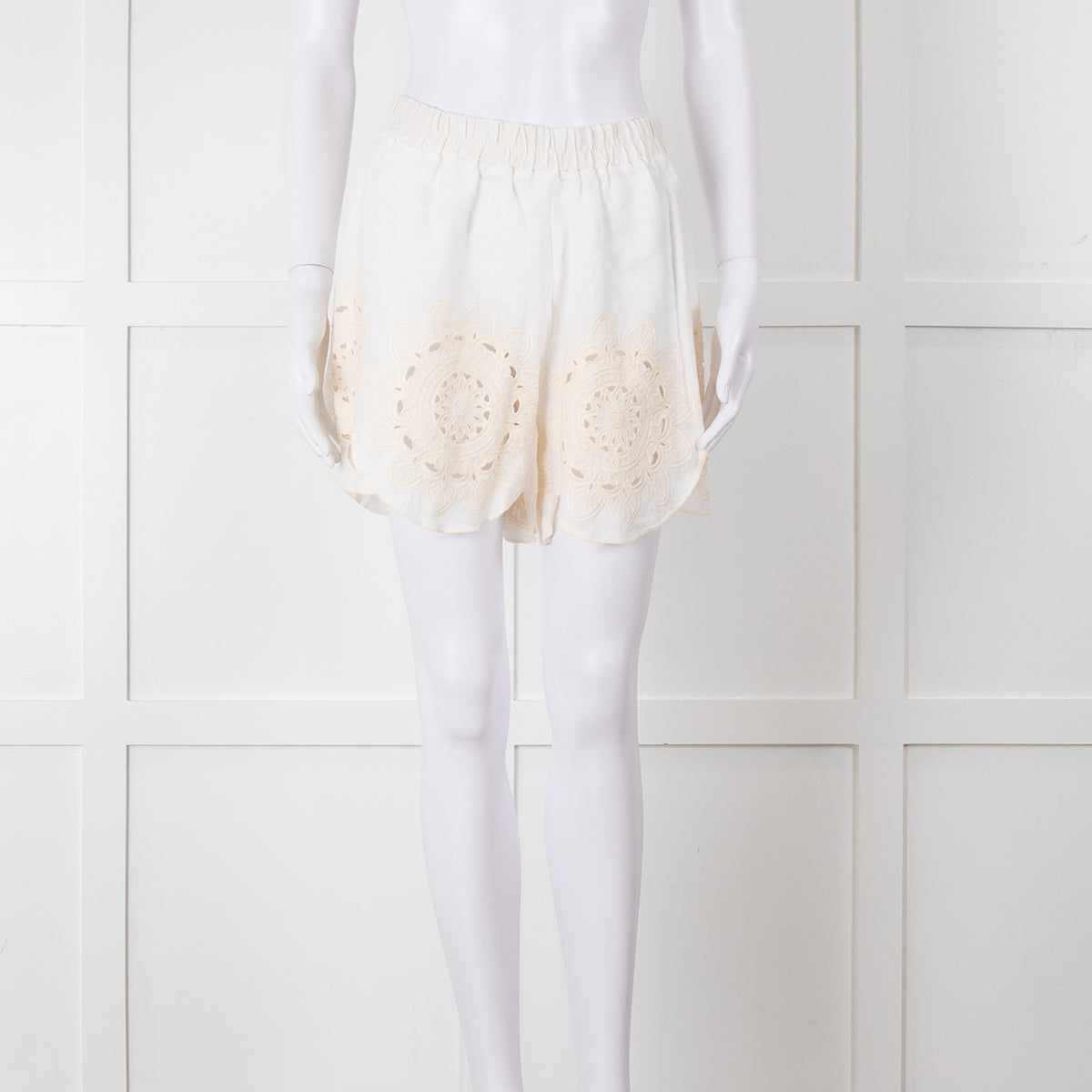 Greek Achaic Kori White Linen Broderie Anglaise Co-Ord