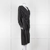 Altuzarra Black Draped Waist Midi Dress with Long Sleeves