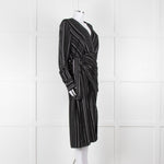 Altuzarra Black Draped Waist Midi Dress with Long Sleeves