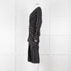 Altuzarra Black Draped Waist Midi Dress with Long Sleeves