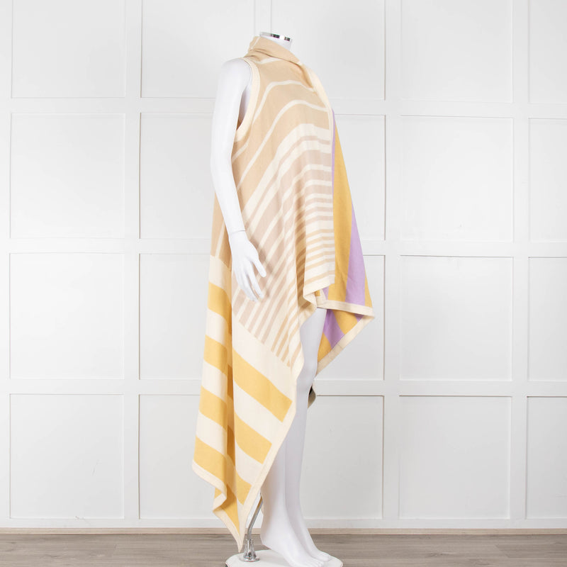 Joseph Yellow, Cream, Lilac and Black Knitted Cape
