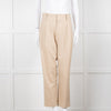 Anine Bing Beige Linen Trousers With Front Pleats