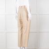 Anine Bing Beige Linen Trousers With Front Pleats