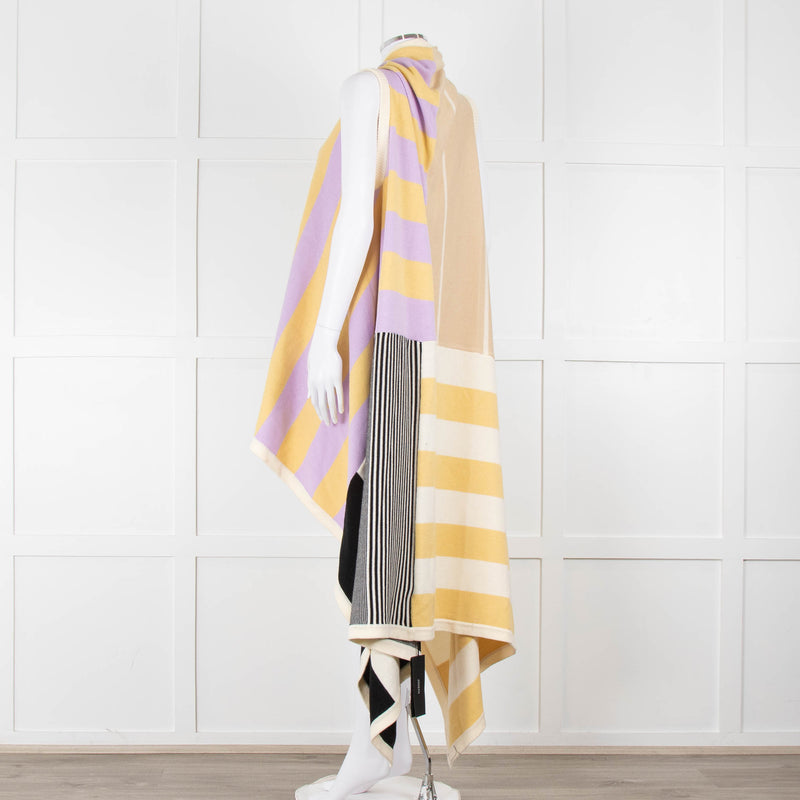 Joseph Yellow, Cream, Lilac and Black Knitted Cape