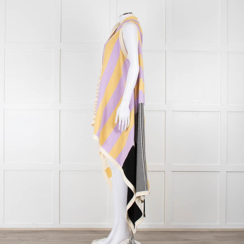 Joseph Yellow, Cream, Lilac and Black Knitted Cape
