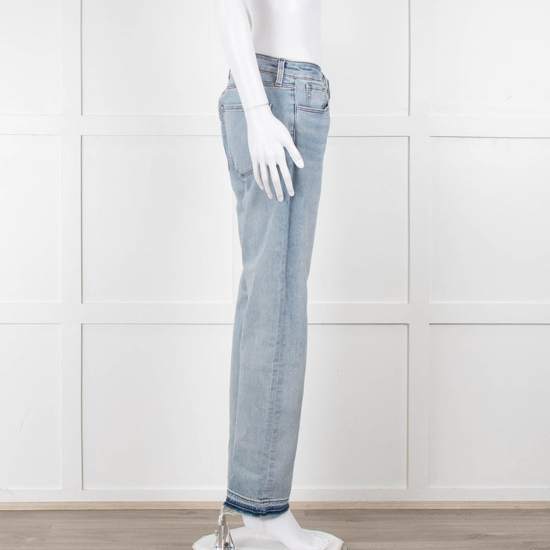 J Brand Pale Wash Slim Leg Jeans with Released Hem