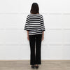 Claudie Pierlot Black White Striped Frill Sleeve Top