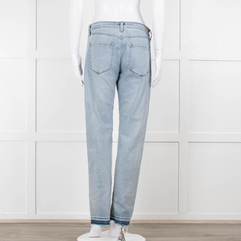 J Brand Pale Wash Slim Leg Jeans with Released Hem