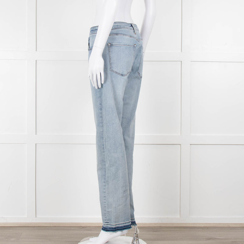 J Brand Pale Wash Slim Leg Jeans with Released Hem