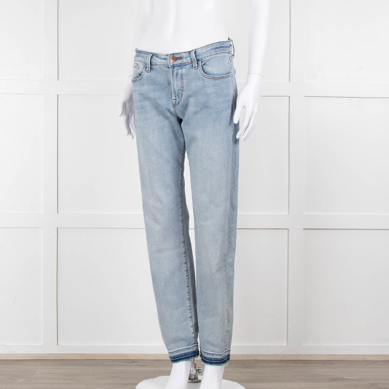 J Brand Pale Wash Slim Leg Jeans with Released Hem