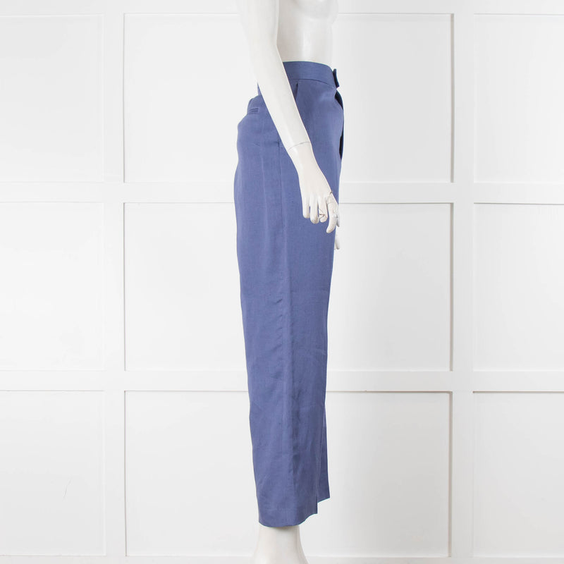 Altuzarra Blue Linen Straight Leg Trousers