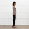 Max Mara Studio Beige Blue Striped Long Sleeve Top