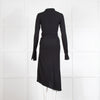 Petar Petrov Black Stretch Silk Wrap Dress With Gathering Detail