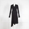 Petar Petrov Black Stretch Silk Wrap Dress With Gathering Detail