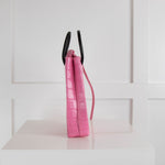 Balenciaga Pink Croc Phone Holder Bag with Long Strap