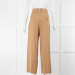 Bottega Veneta Camel Triangle Back Pocket Detail Wool Trousers