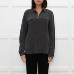 Joseph Grey Silk Front Pocket Shirt