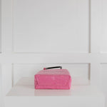 Balenciaga Pink Croc Phone Holder Bag with Long Strap