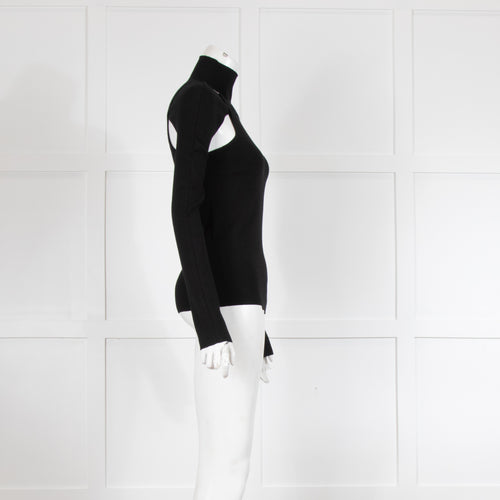 Dion Lee Black Stretch Knit Merino Two In One Top