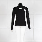 Dion Lee Black Stretch Knit Merino Two In One Top