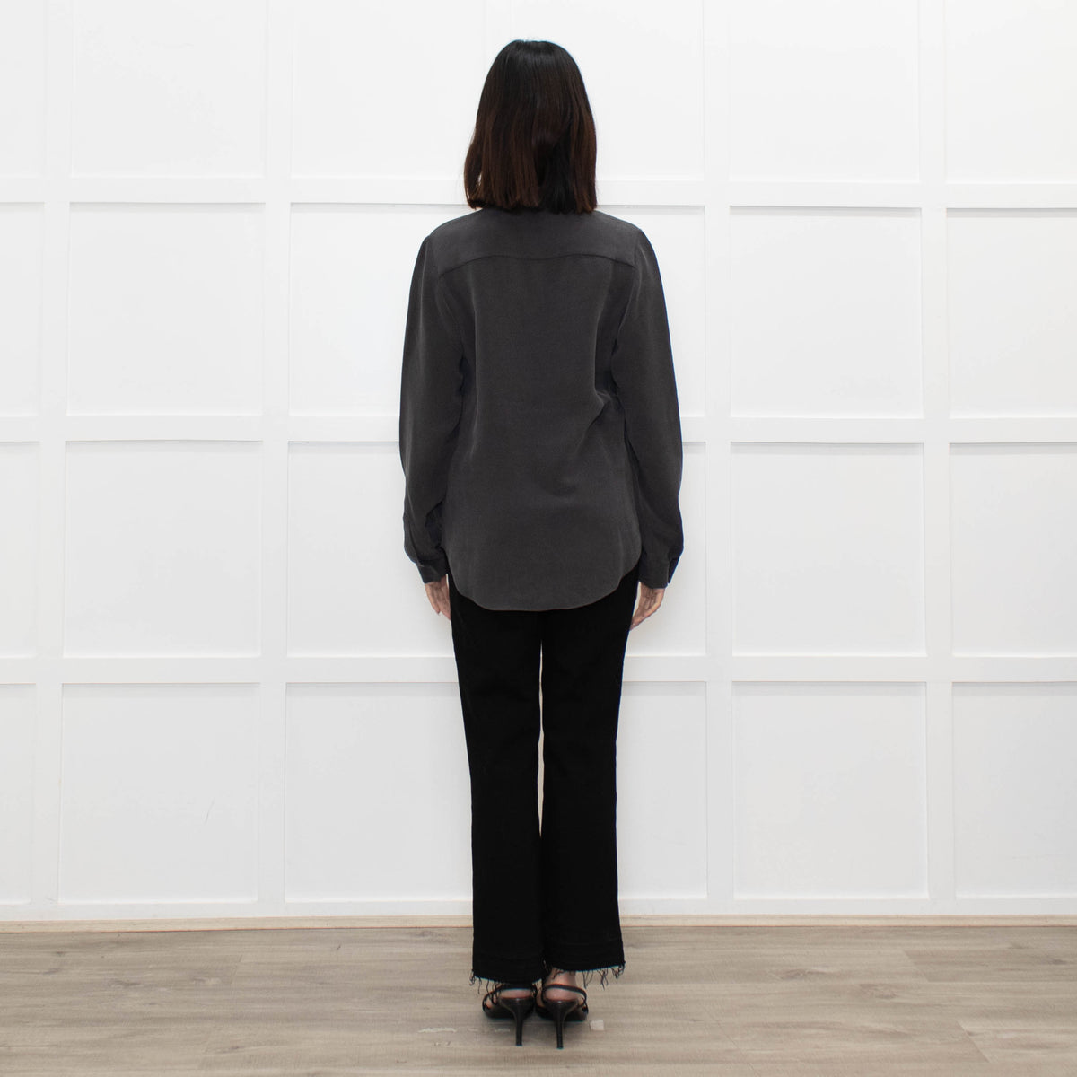 Joseph Grey Silk Front Pocket Shirt