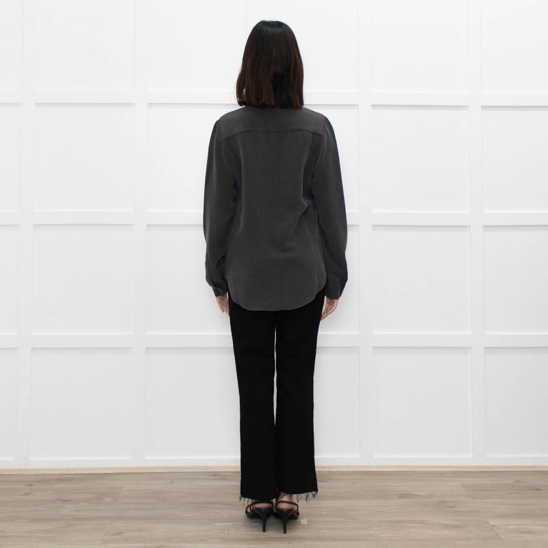 Joseph Grey Silk Front Pocket Shirt