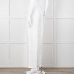 Cult Gaia White Linen Elasticated Waist Trousers