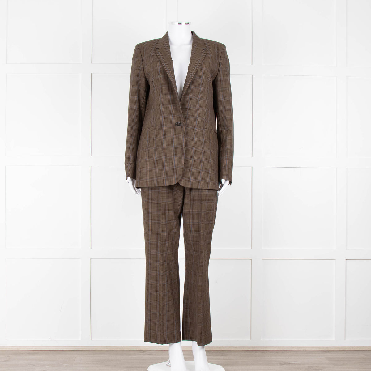 Paul Smith Brown and Blue Check Straight Fit Blazer
