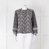 Iris Blue Block Print Floral Soft Cotton Blouse