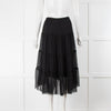 See By Chloe Black Frill Detail Draw String Skirt