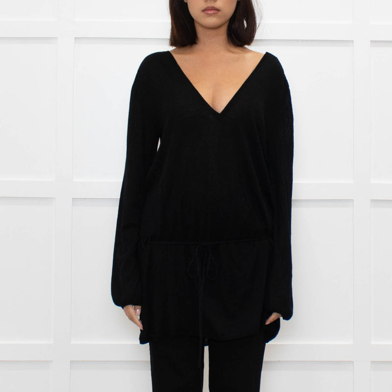 Zadig & Voltaire Lux Black Fine Knit Belted Sweater