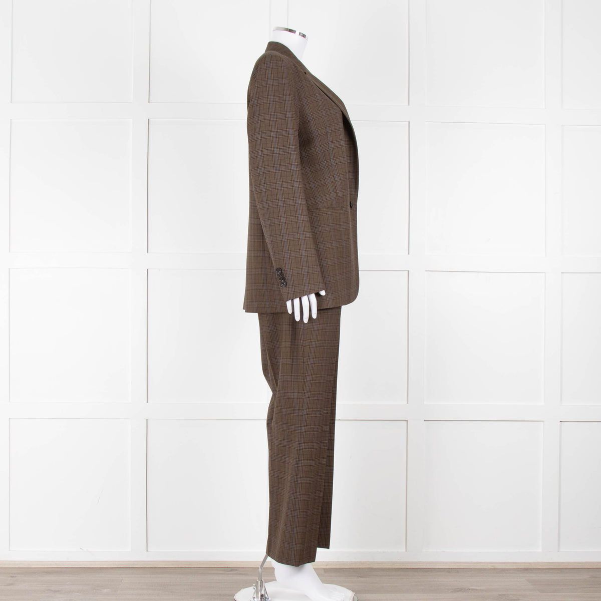 Paul Smith Brown and Blue Check Straight Fit Blazer