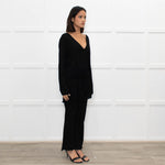Zadig & Voltaire Lux Black Fine Knit Belted Sweater
